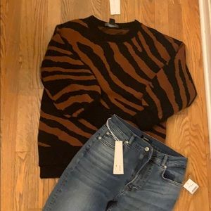 French Connection tiger print sweater. XS
